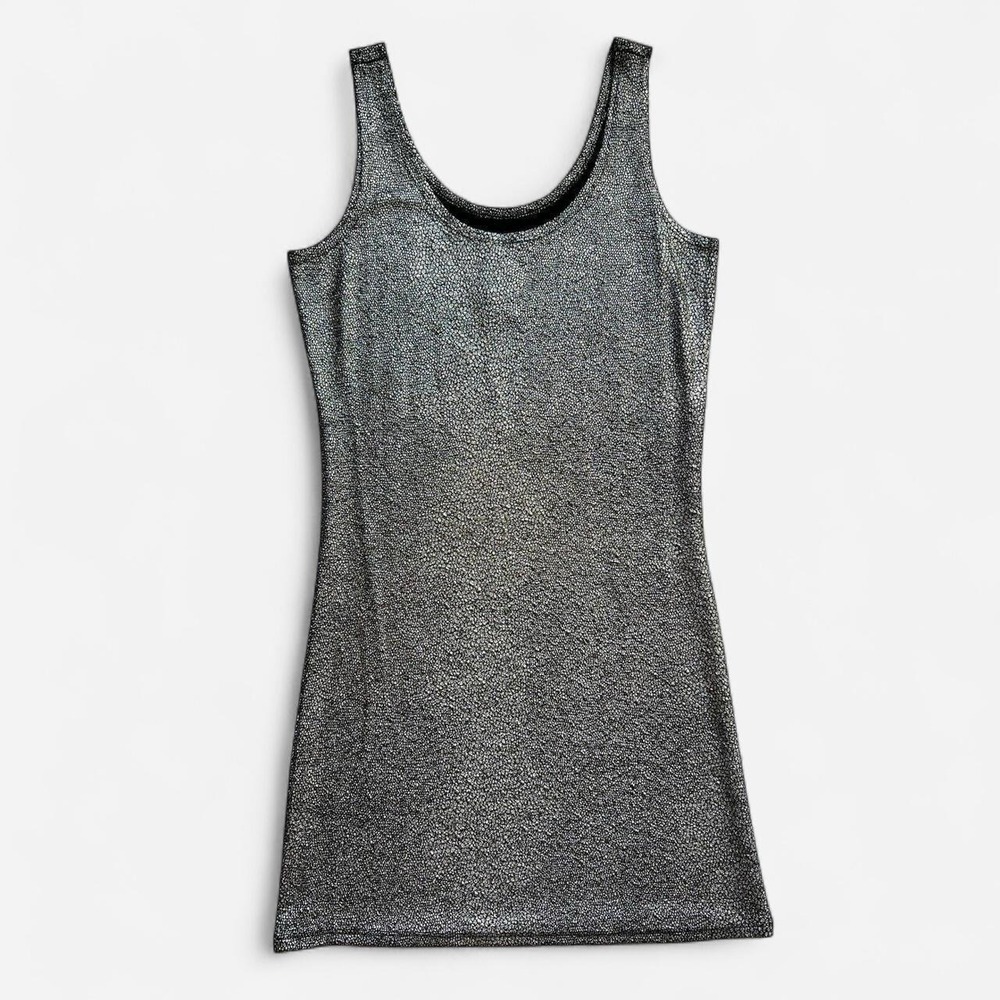 Y2K Wet Seal Silver Metallic Bodycon Dress